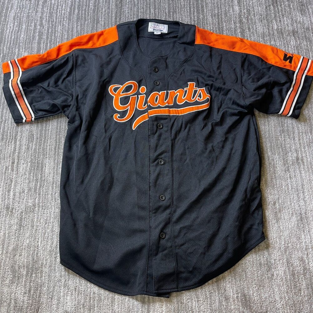 San Fransisco Giants Jersey Men's Large Black Vintage Starter Button Up